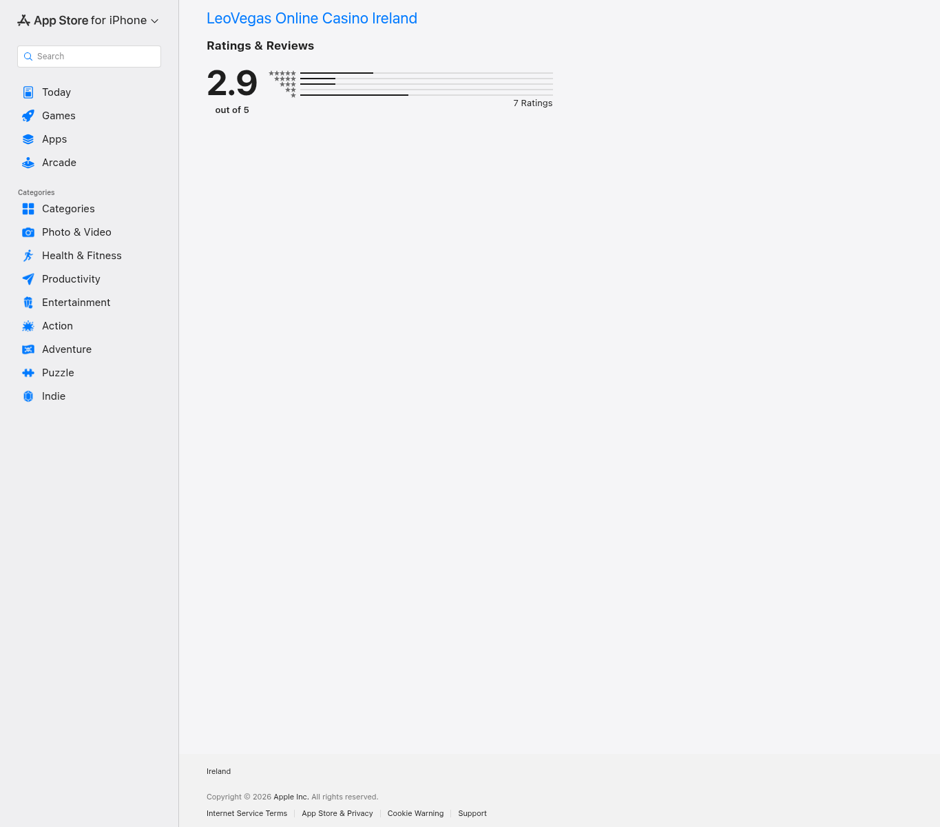 Capture of dated App Store ratings and user review statements