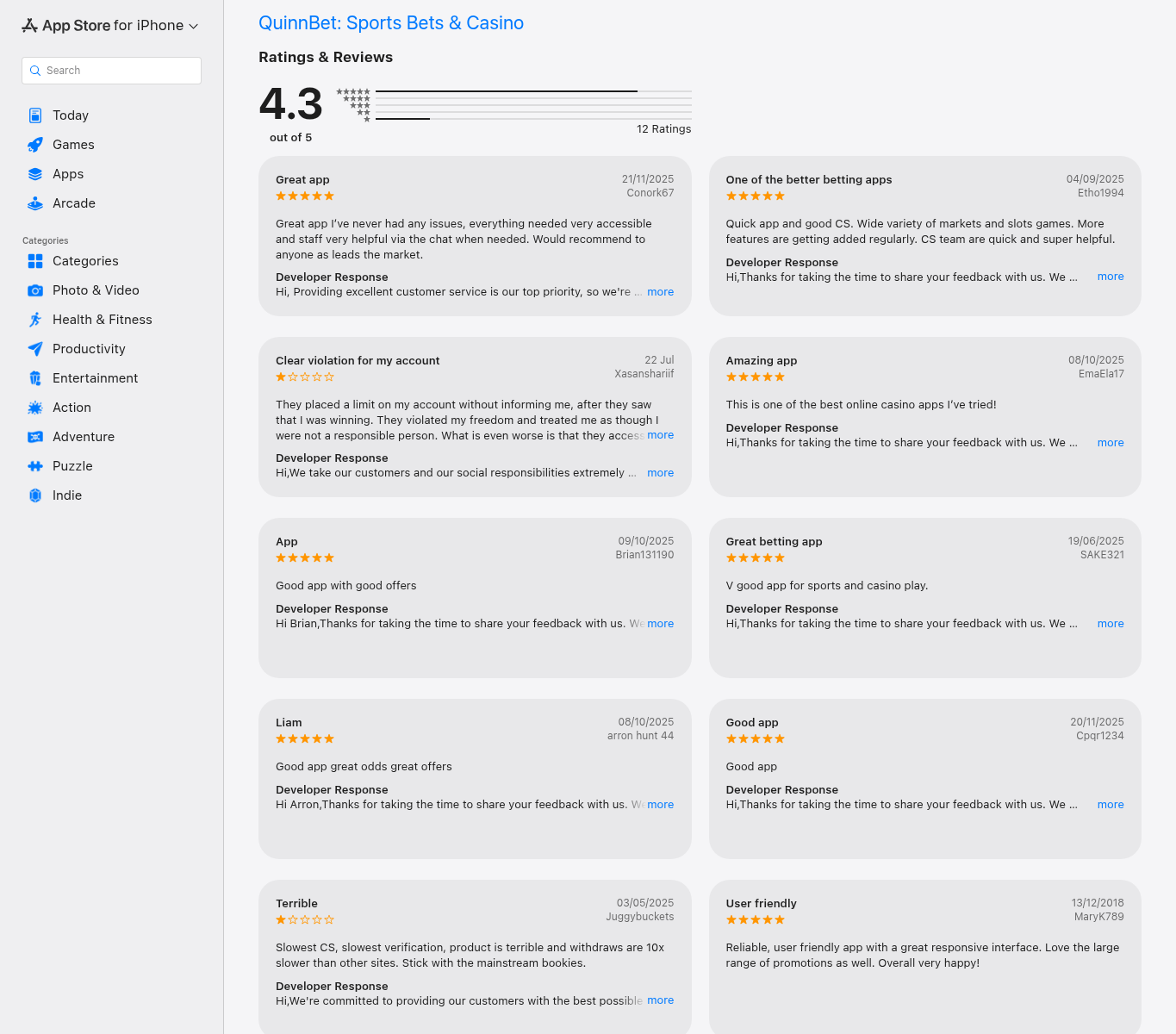 Supplied capture of App Store user context